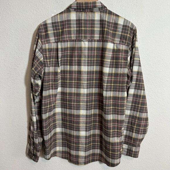 Royal Robbins Button Down Shirt Mens L Plaid Brown Long Sleeve Soft Warm Hiking - Picture 3 of 8